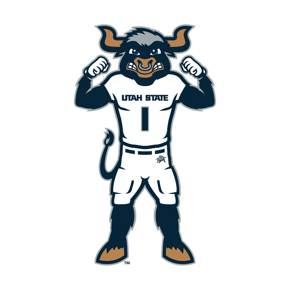 Muscle Bull Football Sticker 3 In